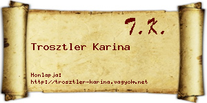 Trosztler Karina névjegykártya
